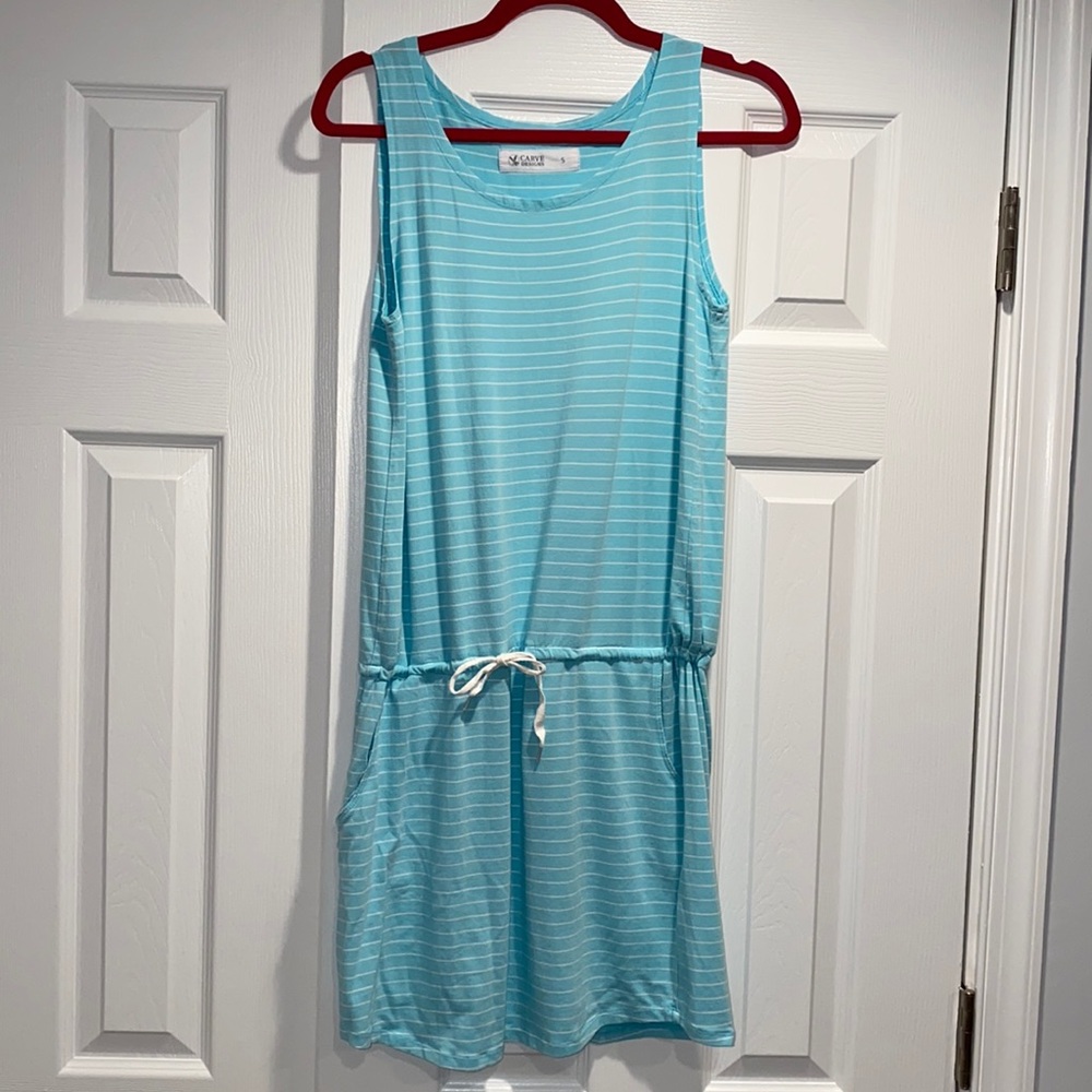 Carve Designs Light Blue Striped Casual dress